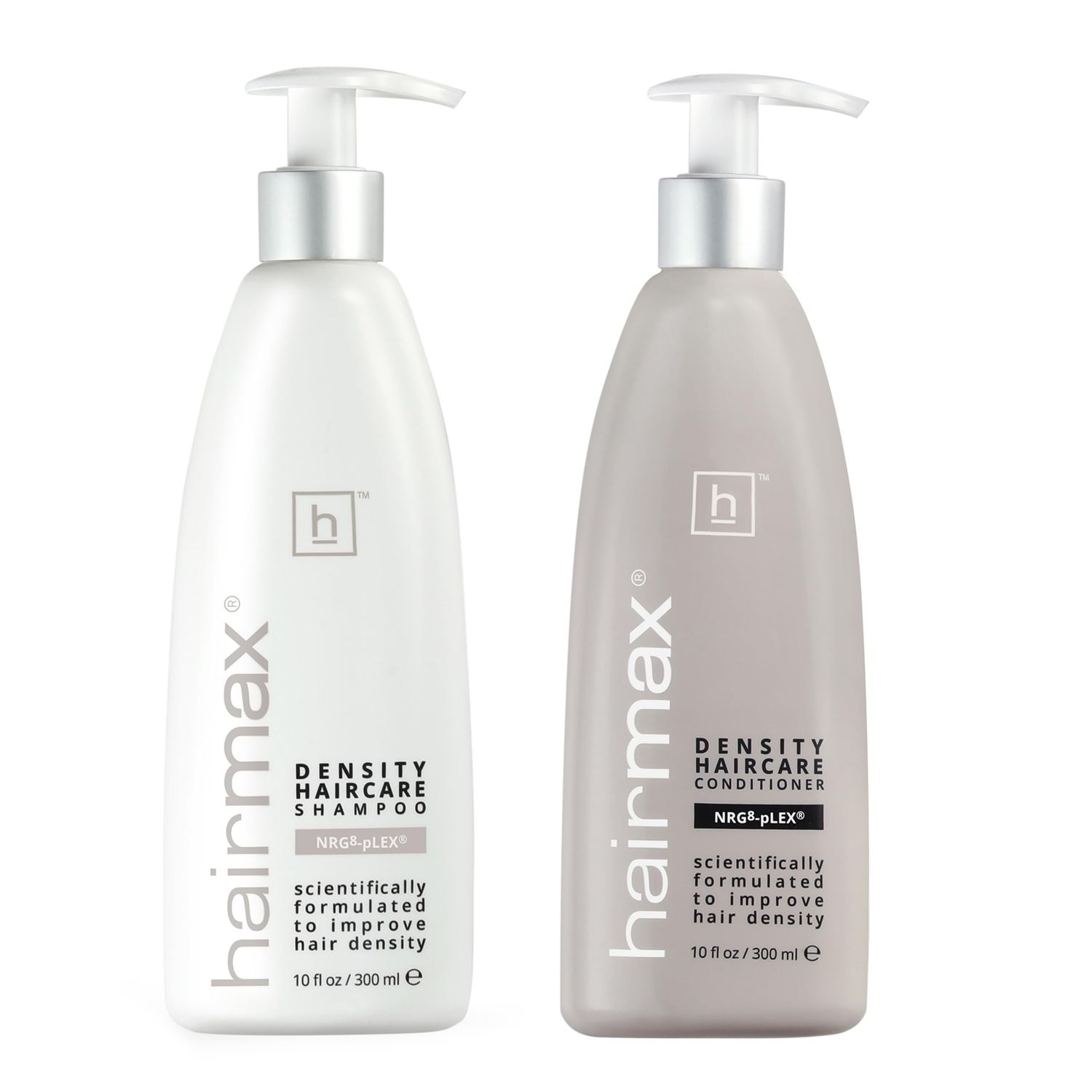 HairMax Cleanser and Conditioner for Men &amp; Women - Supports Healthy Hair Growth and Scalp, Stimul8 Biotin Shampoo and Exhilar8 Conditioner, Sulfates and Parabens Free, 10 fl oz (Pack of 2)