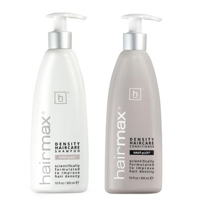 HairMax Cleanser and Conditioner for Men &amp; Women - Supports Healthy Hair Growth and Scalp, Stimul8 Biotin Shampoo and Exhilar8 Conditioner, Sulfates and Parabens Free, 10 fl oz (Pack of 2)