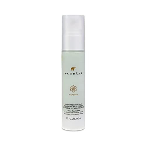 SUNDARI Neem and Avocado Balancing Moisturizer - 1.7 Fl Oz, Hydrating Face Cream with Neem, Smoother Texture, Healthier Skin, All Natural Botanicals