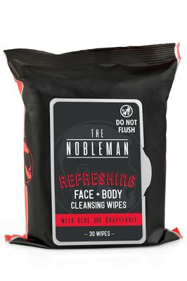 The Nobleman Men&#39;s Refreshing Face + Body Cleansing Wipes with Grapefruit - 30 count