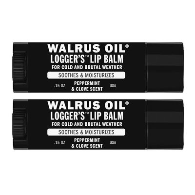 WALRUS OIL - Logger&#39;s Lip Balm, 2-Pack, 100% Vegan, Made with Candelilla Wax, Almond Oil, Coconut Oil, Jojoba Oil, and Natural Ingredients.