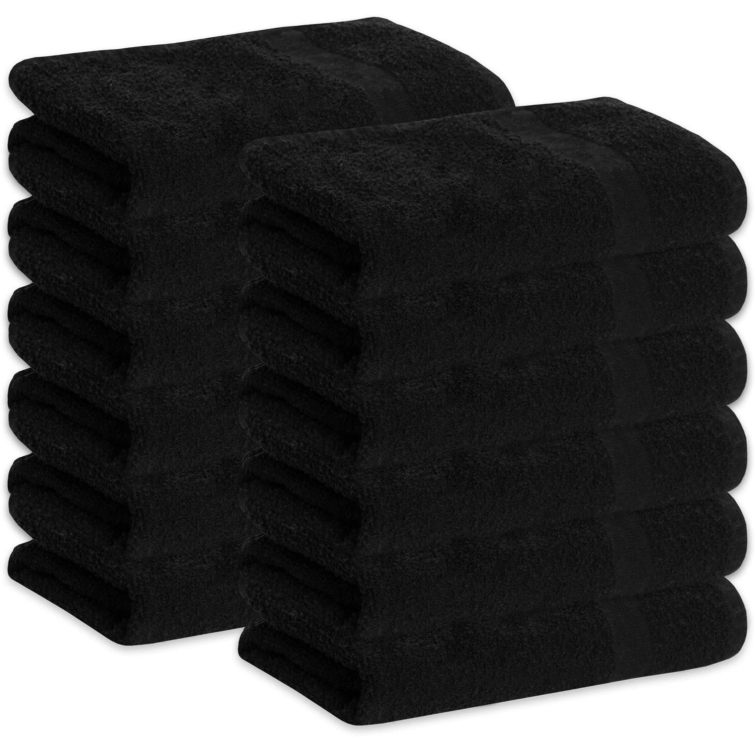 GREEN LIFESTYLE Black Bleach Proof Towels Bulk Sets 100% Cotton 16&#39; X 25&#39; Premium Spa Quality, Super Soft and Absorbent for Gym, Pool, Spa, Salon and Home 12 Pack