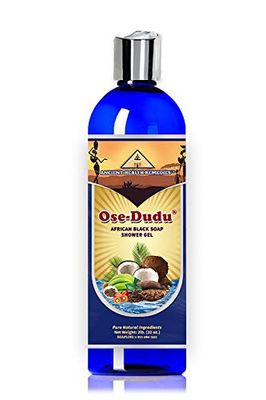 Ancient Health Remedies Organic, Anti-Bacterial OSE DUDU LIQUID BLACK SOAP GEL 2 LB (32 oz) Acne Eczema Dry Skin Psoriasis Scar Removal Face and Body Wash Skin Care (GHANA)