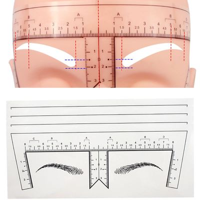 Guapa 50pcs/Pack Eyebrow Ruler with Brow Shape Disposable Microblading Ruler Sticker Adhesive Brows Positioning Measure Tool
