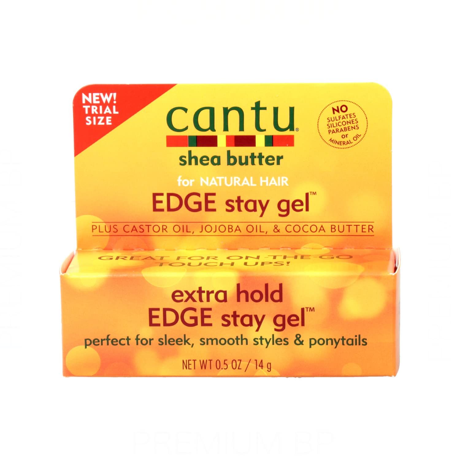 CANTU Shea Butter for Natural Hair Extra Hold Edge Stay Gel 0.5oz, 0.5 Oz