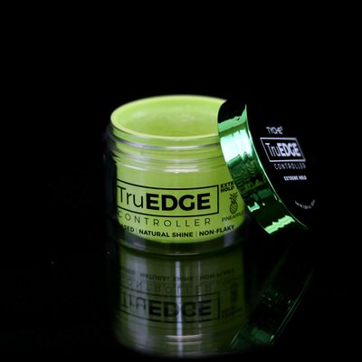 TruEDGE Controller Extreme Hold Water-Based Pomade - Ntaural Shine &amp; Non-Flaky Scented Edge Control - Perfect for Hair-Braiding (Pineapple)