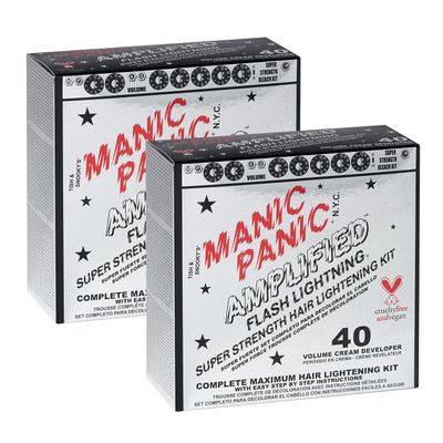 MANIC PANIC Amplified Flashlightning 40 Volume Cream Developer Hair Lightening Kit&quot;Pack of 2&quot;