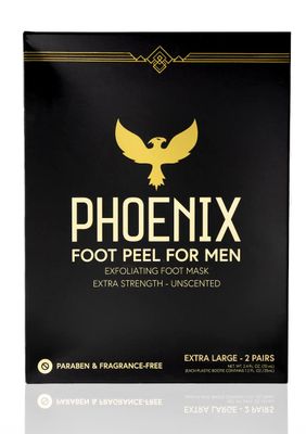 (Pack of 2) Phoenix Foot Peel for Men - Extra Large - Extra Strength - Exfoliating Dry Feet Treatment - Callus Remover - Unscented - Paraben and Fragrance Free