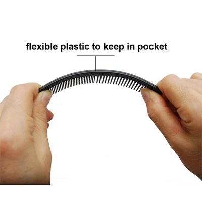 Favorict (12 Pack) Flexible Thin 5" Pocket Hair Comb Beard &amp; Mustache Combs for Men's Hair Beard Mustache and Sideburns (Black)
