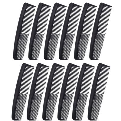 Favorict (12 Pack) Flexible Thin 5&quot; Pocket Hair Comb Beard &amp; Mustache Combs for Men&#39;s Hair Beard Mustache and Sideburns (Black)