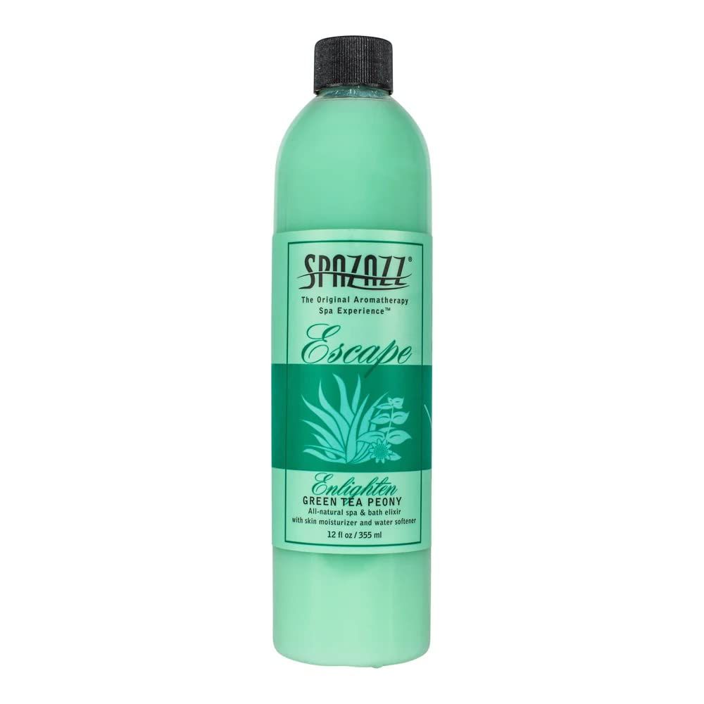 Spazazz SPZ-126 Escape Aromatherapy Elixir Bottle, 12-Ounce, Green Tea Peony Enlighten