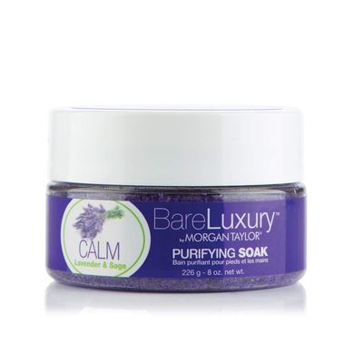 Morgan Taylor Nail Lacquer BareLuxury, Spa Gifts, Foot Massage, Self Care Gifts, Relaxtion Gifts (Calm Lavender &amp; Sage Soak, 8 Oz)