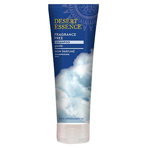 Desert Essence Organic Fragrance Free Shampoo - 8 fl oz - 2 Pack - Pure, Unscented - w/Aloe Vera, Jojoba Oil, Pro-Vitamin B5 - Calms, Soothes Sensitive Scalp - Nourishing, Revitalizing - No Parabens