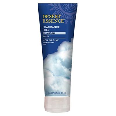 Desert Essence Organic Fragrance Free Shampoo - 8 fl oz - 2 Pack - Pure, Unscented - w/Aloe Vera, Jojoba Oil, Pro-Vitamin B5 - Calms, Soothes Sensitive Scalp - Nourishing, Revitalizing - No Parabens