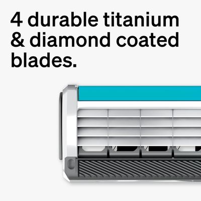 Schick Quattro Titanium Razors for Men, 1 Razor and 16 Razor Blades | 4 Blade Mens Razors for Shaving, Razor Blades for Men, Shaving Razors for Men with 16 Razor Blades Refills