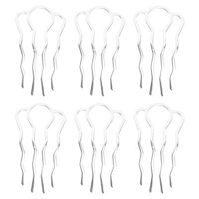 Lurrose 6pcs Antique Hair Pins Fork Hairpin Barrettes DIY Handmade Hair Clips Ancient Headwear for Women Lady Hair Jewelry Silver