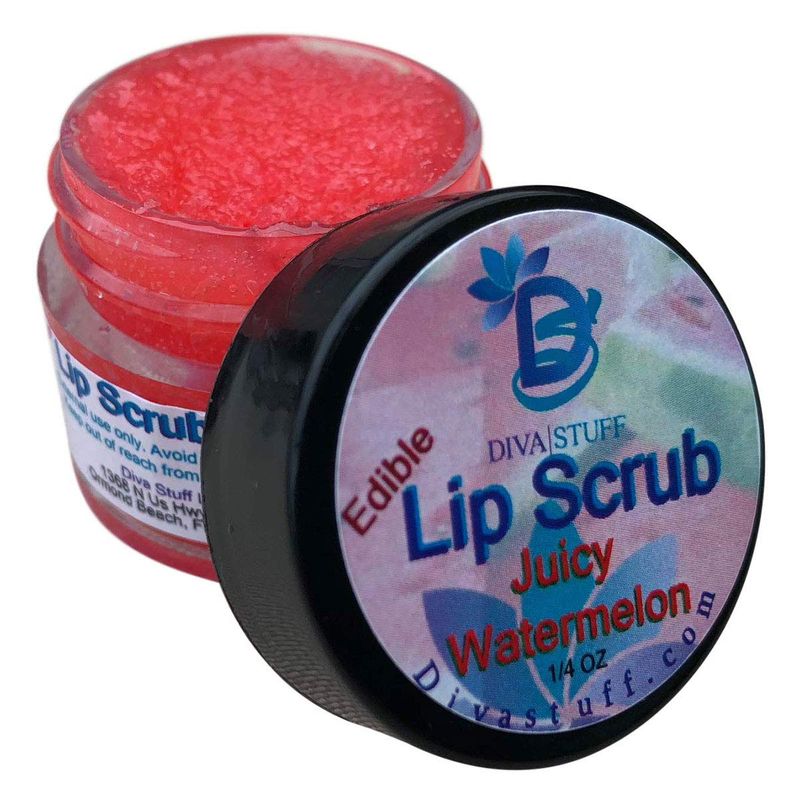 Diva Stuff Ultra Hydrating Lip Scrub for Soft Lips, Gentle Exfoliation, Moisturizer &amp; Conditioner, Juicy Watermelon -  oz (Made in the USA)