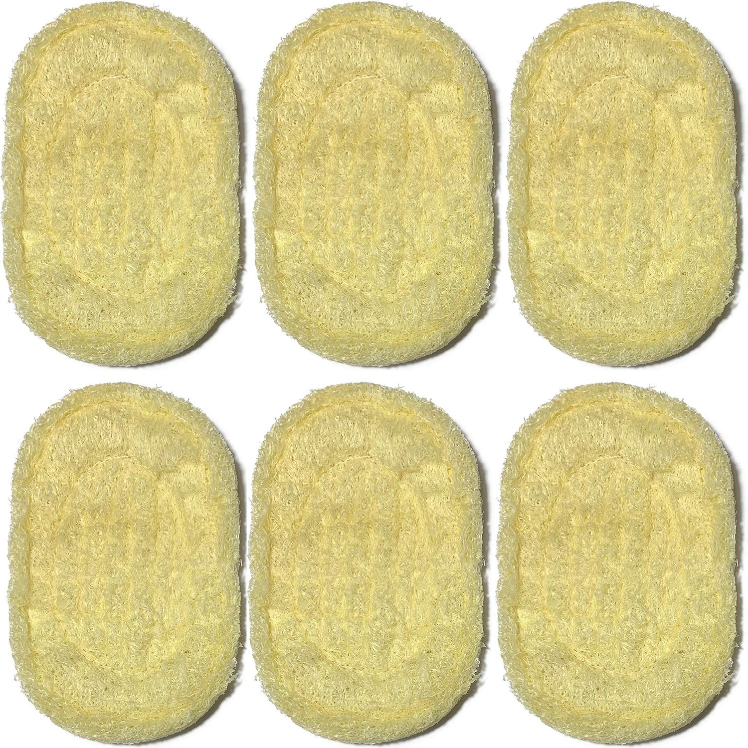 6PCS 100% Natural Exfoliating Loofah Multi-Function Soap Saver Bundle - Shower Scrubber Sponge Bath Brush - Soap Dish Soap Holder Accessory - Soap Mat Filling Piece - Pouch Holder for Shower Bath