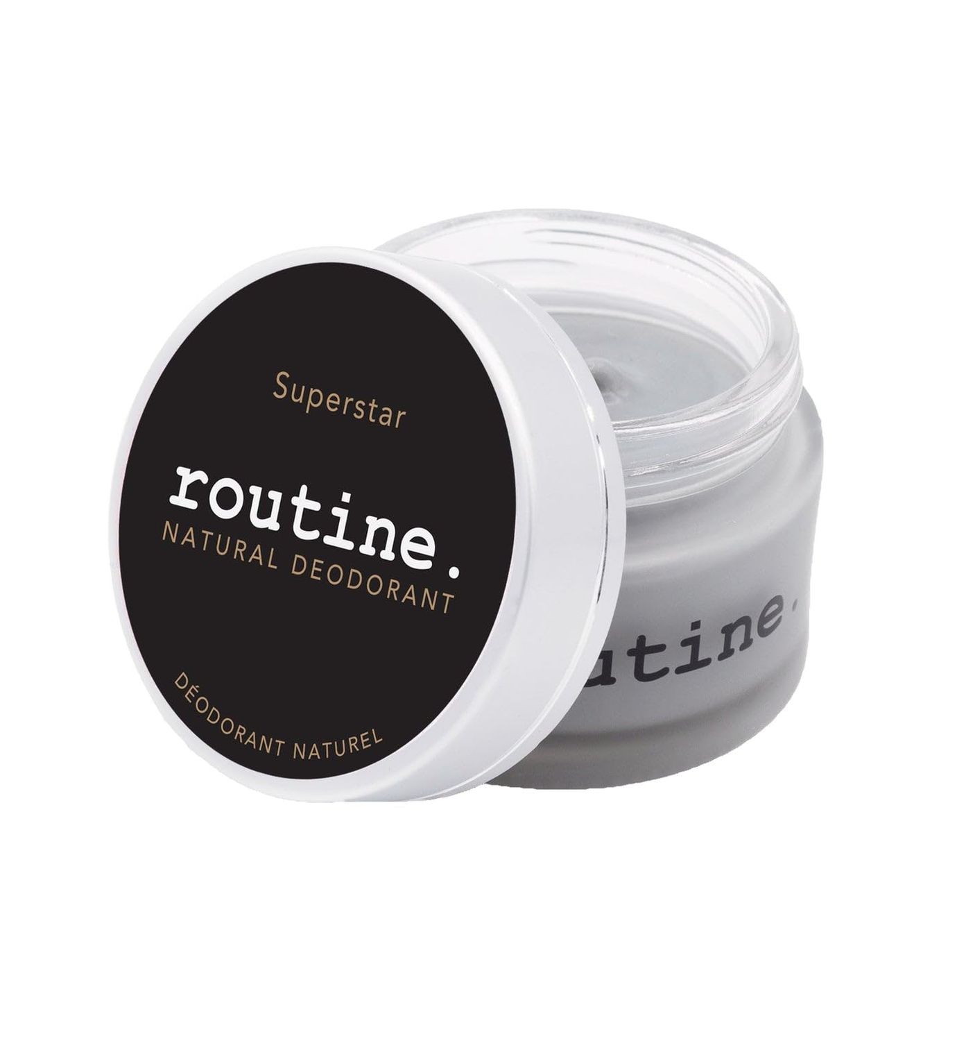 Routine Natural Deodorant Superstar (Activated Charcoal, Magnesium and Prebiotics) Deo Jar | 2 Fluid Oz. Natural Deodorant | Aluminum Free Natural Deodorant For Women &amp; Men (Cream Jar Formula)