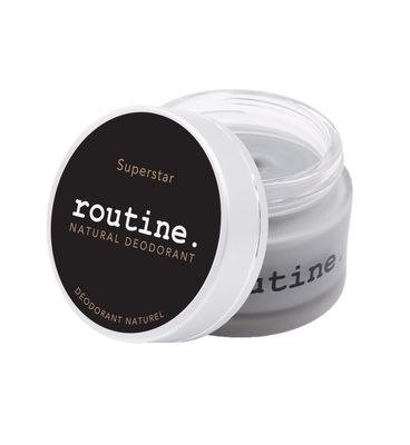 Routine Natural Deodorant Superstar (Activated Charcoal, Magnesium and Prebiotics) Deo Jar | 2 Fluid Oz. Natural Deodorant | Aluminum Free Natural Deodorant For Women &amp; Men (Cream Jar Formula)