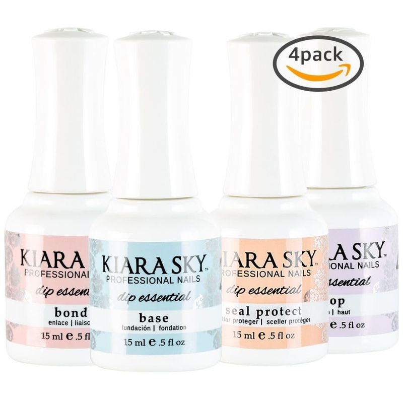 KIARA SKY Professional - Dip Manicure Nail Liquid - Long Lasting Nail Gel - Beauty Essentials Nail Design for Nail Art - Dip Liquids for Nails Repair Treatment 0.5 fl oz, Essentials Kit Steps 1-4