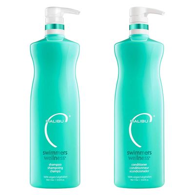 Malibu C Swimmers Wellness Shampoo and Conditioner Set - Restorative Hair Care for Swimmers - Protects Against Chlorine Damage &amp; Combats Brittle Hair (33.8 oz)