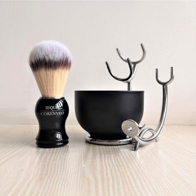 Deluxe Shaving Kit for Men, 3 in 1 Shaving Set Includes Shaving Brush, Shaving Bowl, Razor &amp; Brush Holder