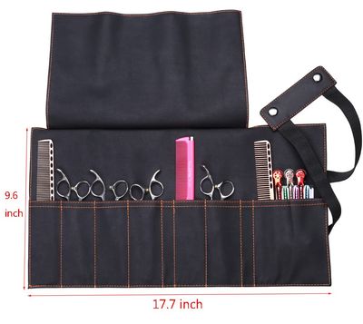 PERFEHAIR Hair Stylist Scissor Holder Pouch Cases for Hairdressers, Salon Tools Holster Bag, Soft Fabric Roll-Up Organiser