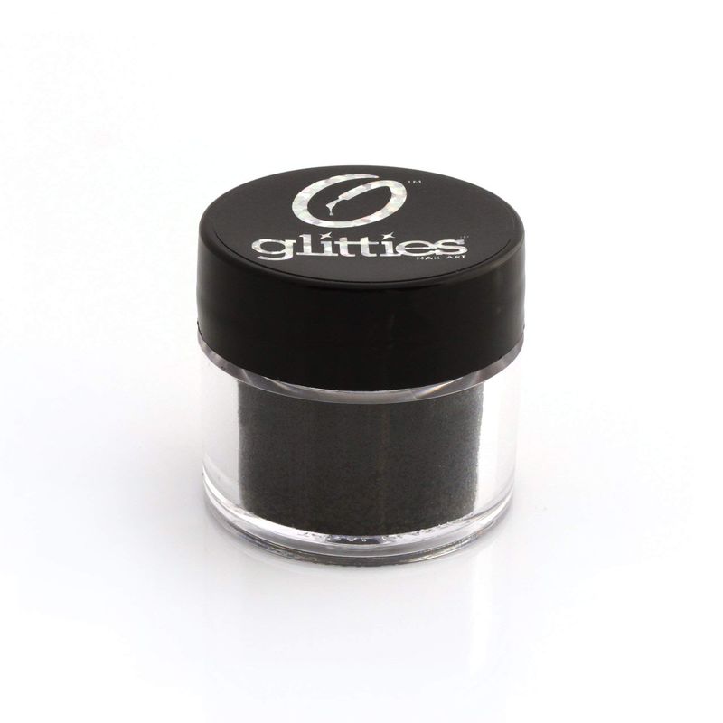 GLITTIES - Black Ice - Loose Fine Glitter Powder (.008") - Great for Nail Art, Nail Polish, Gel, Gel Polish or Acrylic Nail Powder - Solvent Resistant - (10 Gram Jar)