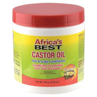 Africa&#39;s Best Castor Oil Hair &amp; Scalp Conditioner, Lightweight Formula, Conditions and Moisturizes Scalp, Fortifies your Hair, For All Hair Types &amp; Styles, 5.25oz