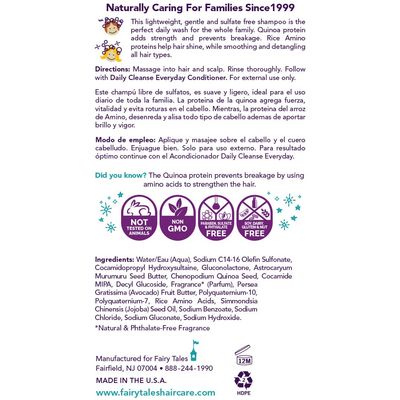 Fairy Tales Daily Cleanse Everyday Kids Shampoo - Gentle Natural Defining Shampoo, Tangle Free, Moisturizing and Hydrating Formula, Paraben Free - 12 oz