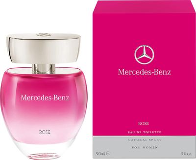 Mercedes-Benz - Rose - Professional Fragrance For Women - Elegant And Irresistible - Romantic And Stylish - Naturally Infused And Crafted - Sweet, Fresh And Young - Eau De Toilette - 3 Oz