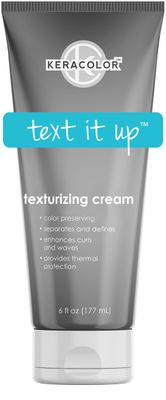 KERACOLOR Texturizing Cream for Curly Hair, Color Preserving, Enhances Curls &amp; Waves, Provides Heat Protection, 6 Fl Oz