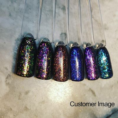 AIMEILI Galaxy Paranoid Collection Soak Off Clear Glitter Gel Nail Polish Color for Christmas Gift Set Of 6pcs X 10ml - Kit Set 18