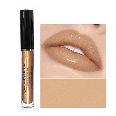 EPILYNX Vegan Moisturizing, Long Lasting Lip Gloss - Satin &amp; Glitter - Allergen Free for Sensitive Skin - Shimmer Brown by Dr. Liia