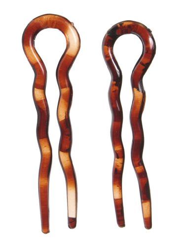 Caravan Large Crink Hair Pin Shell (Pack of 2) 3-1/2&quot;