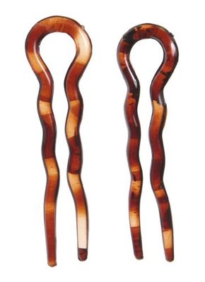 Caravan Large Crink Hair Pin Shell (Pack of 2) 3-1/2&quot;