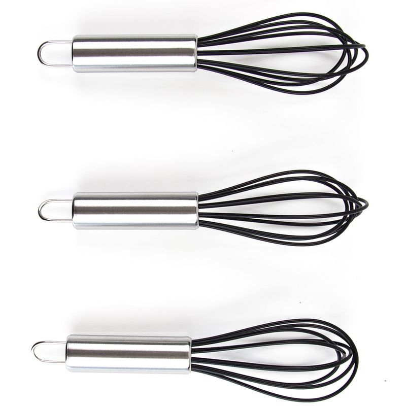 Hair Color Whisk - Set of 3 - Hair Color Mixer - Silicone with Stainless Steel Handle - Salon Hair Wisk - Color Whisk - Hair Whisk Color Mixer - Hair Dye Whisk - Color Wisk