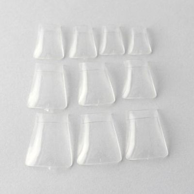 enForten 500 pcs Clear Crystal Duck Feet Style Duck Nail Tips Wide French False Nail Tips Acrylic Nail