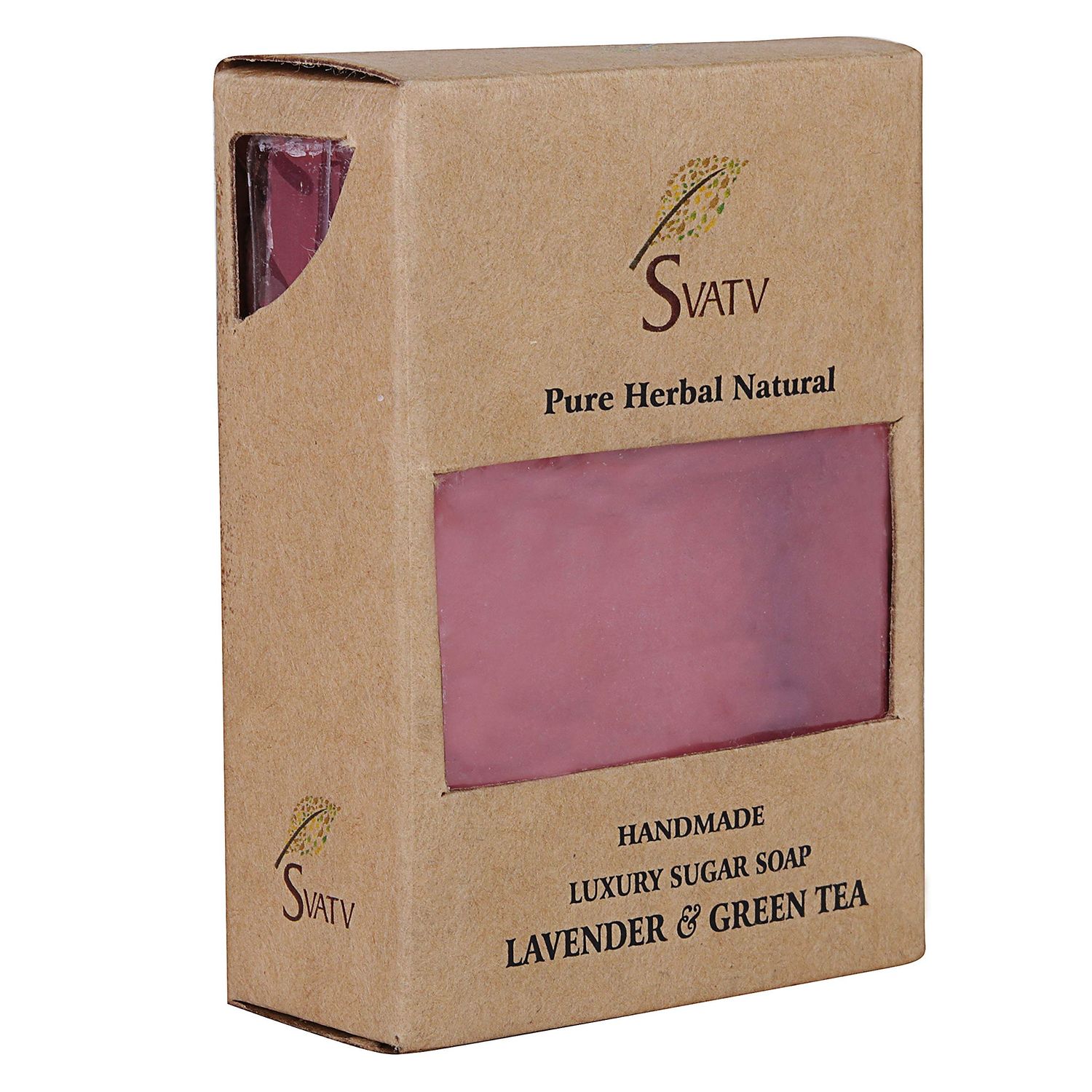 SVATV Handcrafted Soap with natural, soothing herbs of LAVENDER &amp; GREEN TEA I For Men and Women | Kosher &amp; GMP Certified Soap | Traditional Ayurvedic Herbal Soap for all skin type - 125g