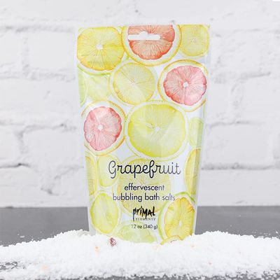 Primal Elements Detoxifying Sea Salt Soak, Bubbling Aromatherapy Salts, Grapefruit, 12 oz Resealable Bag