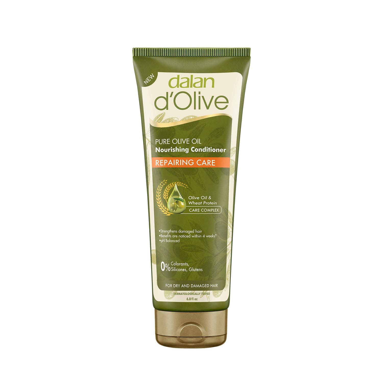 Dalan 100% Pure Olive Oil Hair Conditioner Repair Care for Dry and Damaged Hair Preventing it from Forming Split Ends Paraben-Silicon-PEG Free 6.8 fl.oz.