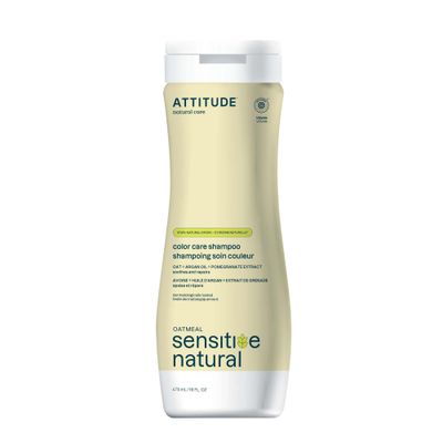 ATTITUDE Hair Shampoo for Sensitive Dry Scalp, EWG Verified, Soothing Oat, Protects Color, Naturally Derived Ingredients, Vegan and Plant-Based, Color Care, Argan Oil, 16 Fl Oz