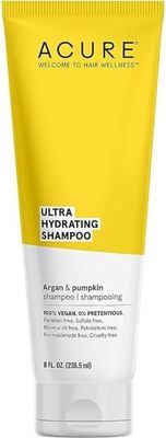 Acure Ultra Hydrating Shampoo 100% Vegan, Ultra Hydrating Moisture &amp; Omega Fatty Acids, , Yellow Argan Oil &amp; Pumpkin, 8 Fl Oz