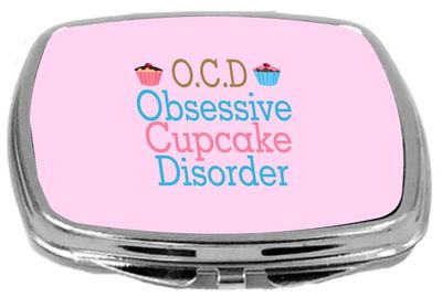 Rikki Knight O.C.D Design Compact Mirror, Obsessive Cupcake Disorder, 3 Ounce