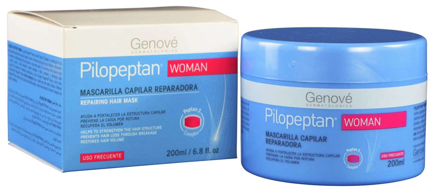 Genov Pilopeptan Woman Regenerative Hair Mask 200ml - Repairs, Nourishes and Softens Hair - Hair Loss Treatment - Spain