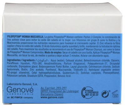 Genov Pilopeptan Woman Regenerative Hair Mask 200ml - Repairs, Nourishes and Softens Hair - Hair Loss Treatment - Spain