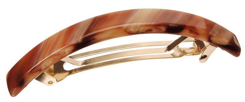 France Luxe Narrow Rectangle Volume Barrette - Caramel Horn