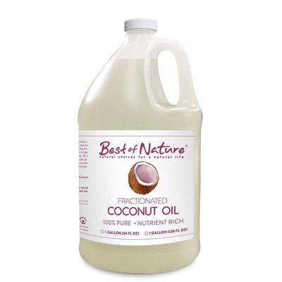 Best of Nature 100% Pure Fractionated Coconut Oil - Liquid MCT Massage &amp; Body Oil, Unscented Moisturizer for Hair, Skin, Face, Aromatherapy Carrier for Essential Oils, Half Gallon (64 fl oz)