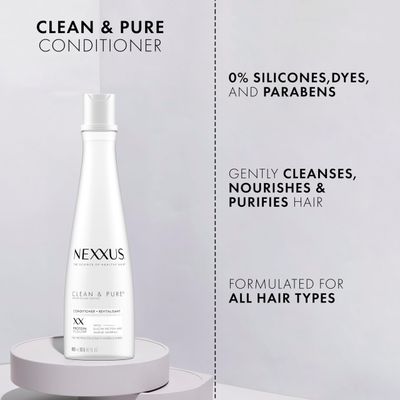 Nexxus Clean and Pure Conditioner With ProteinFusion, Nourished Hair Care, Silicone, Dye, and Paraben Free 13.5 oz